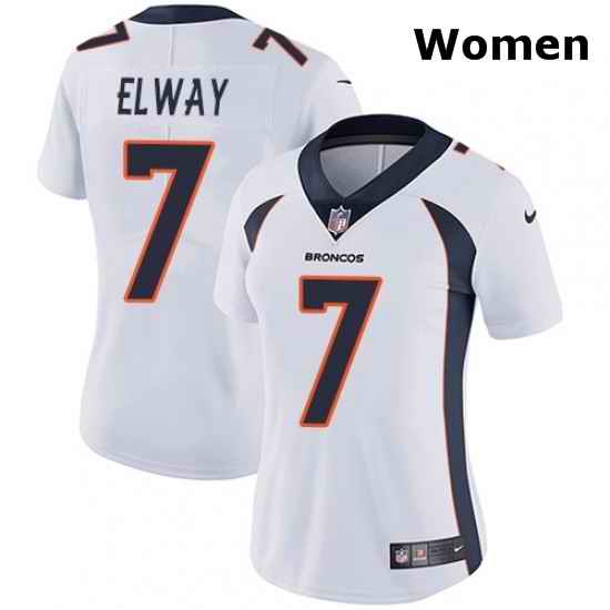 Womens Nike Denver Broncos 7 John Elway Elite White NFL Jersey